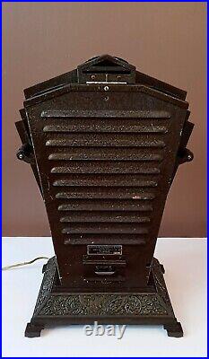 Antique 1920s Art Deco Victorian Cast Iron LARGE Table lamp Light Theater Gatsby