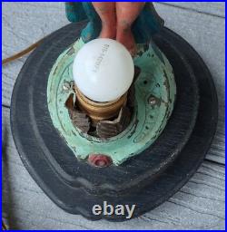 Antique 1920s Figural Boudoir Lamp Art Deco Painted Spelter France A. Lesueur