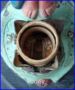 Antique 1920s Figural Boudoir Lamp Art Deco Painted Spelter France A. Lesueur