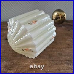 Antique 1920s Hanging Art Deco Opaline Pendant Ceiling Lamp Light Fixture