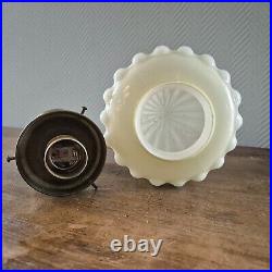 Antique 1920s Hanging Art Deco Opaline Pendant Ceiling Lamp Light Fixture