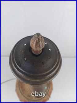 Antique 1920s Miller Lamp Large And Heavy Art Deco Painted Metal Body