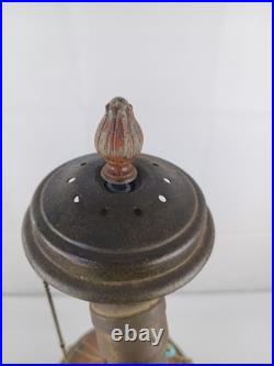 Antique 1920s Miller Lamp Large And Heavy Art Deco Painted Metal Body