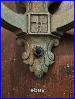 Antique 1930's Wall Sconce Lamp Art Deco Cast Electric Double Armed