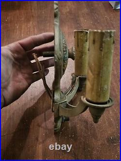 Antique 1930's Wall Sconce Lamp Art Deco Cast Electric Double Armed