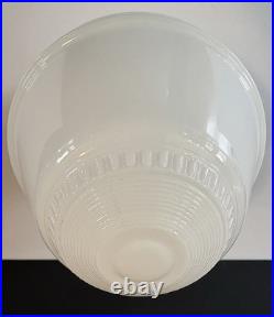 Antique 1930s 1940s Art Deco Machine Age Gatsby Glass Ceiling Light Fixture Vtg