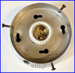 Antique 1930s 1940s Art Deco Machine Age Gatsby Glass Ceiling Light Fixture Vtg