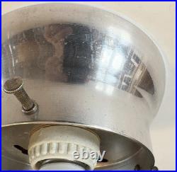 Antique 1930s 1940s Art Deco Machine Age Gatsby Glass Ceiling Light Fixture Vtg