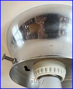 Antique 1930s 1940s Art Deco Machine Age Gatsby Glass Ceiling Light Fixture Vtg