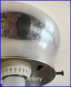 Antique 1930s 1940s Art Deco Machine Age Gatsby Glass Ceiling Light Fixture Vtg