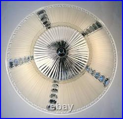 Antique 1930s 1940s Art Deco Nouveau Bubble Glass Machine Age Ceiling Light Vtg