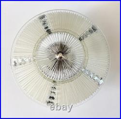 Antique 1930s 1940s Art Deco Nouveau Bubble Glass Machine Age Ceiling Light Vtg