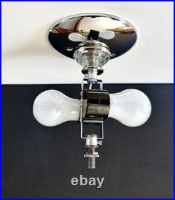 Antique 1930s 1940s Art Deco Nouveau Bubble Glass Machine Age Ceiling Light Vtg