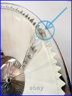 Antique 1930s 1940s Art Deco Nouveau Bubble Glass Machine Age Ceiling Light Vtg