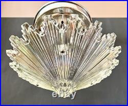 Antique 1930s 40's Art Deco Gatsby Bursting Star Petite Ceiling Light Fixture Antique 1930s 40's Art Deco Gatsby Bursting Star Petite Ceiling Light Fixture