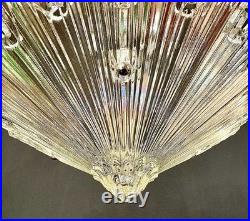 Antique 1930s 40's Art Deco Gatsby Bursting Star Petite Ceiling Light Fixture