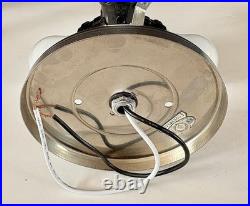 Antique 1930s 40s Art Deco Machine Age Green Ceiling Light Fixture Federal Stars