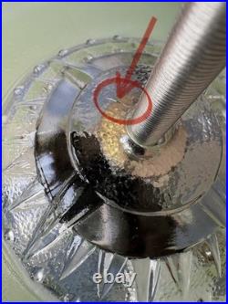 Antique 1930s 40s Art Deco Machine Age Green Ceiling Light Fixture Federal Stars