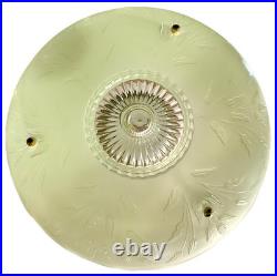 Antique 1930s 40s Art Deco Nouveau Green Porcelier Glass Ceiling Light Original