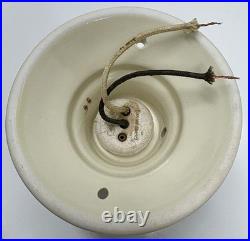 Antique 1930s 40s Art Deco Nouveau Green Porcelier Glass Ceiling Light Original