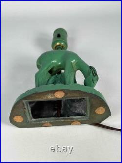 Antique 1930s Art Deco Gazelle Ibex Roman Green Lamp Nuart Frankart Style