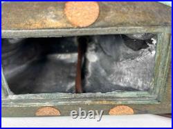 Antique 1930s Art Deco Gazelle Ibex Roman Green Lamp Nuart Frankart Style