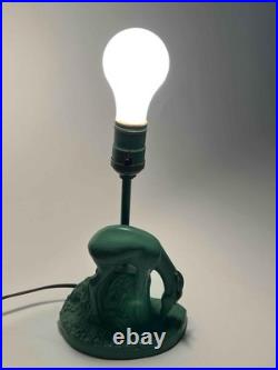 Antique 1930s Art Deco Gazelle Ibex Roman Green Lamp Nuart Frankart Style