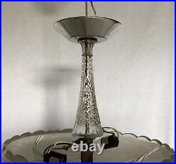 Antique 1930s Art Deco Glass Ceiling Light Lamp Fixture Chandelier 15