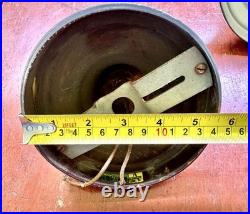 Antique 1930s Schoolhouse Pendant Light Milk Glass Globe Brass Porcelain Socket