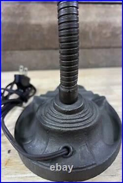 Antique 1940 art deco desk lamp metal bending arm cast iron base