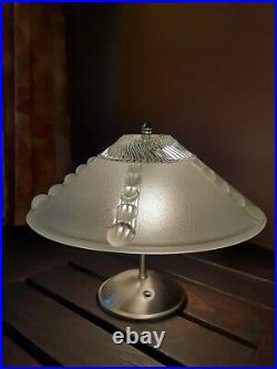Antique 20s/30s Art Deco Bedroom/Hall Heavy Glass Ceiling Light/Lamp Fixture