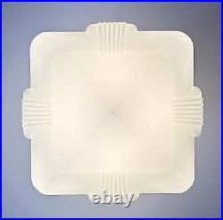 Antique 20s 30s Art Deco Machine Age Milk Glass Gatsby Theater Ceiling Light Vtg