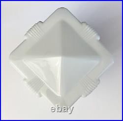 Antique 20s 30s Art Deco Machine Age Milk Glass Gatsby Theater Ceiling Light Vtg