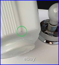 Antique 20s 30s Art Deco Machine Age Milk Glass Gatsby Theater Ceiling Light Vtg