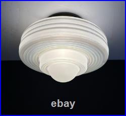 Antique 30s 40s Art Deco Saturn Rings Rainbow Ceiling Light Fixture Multicolor