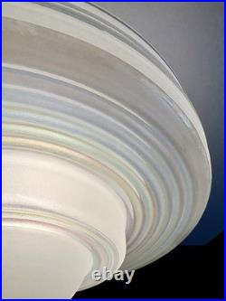 Antique 30s 40s Art Deco Saturn Rings Rainbow Ceiling Light Fixture Multicolor