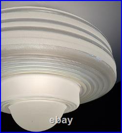 Antique 30s 40s Art Deco Saturn Rings Rainbow Ceiling Light Fixture Multicolor