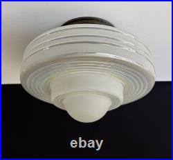 Antique 30s 40s Art Deco Saturn Rings Rainbow Ceiling Light Fixture Multicolor