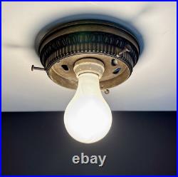 Antique 30s 40s Art Deco Saturn Rings Rainbow Ceiling Light Fixture Multicolor