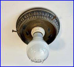 Antique 30s 40s Art Deco Saturn Rings Rainbow Ceiling Light Fixture Multicolor