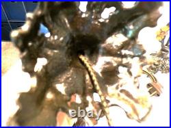 Antique ART DECO Cast Iron Electric Candle Stick Table Lamps Re-wired g