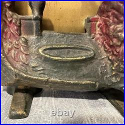 Antique A W REISER 1930s Peacock Lamp Cast Iron ART DECO Radio Desk Mood Light