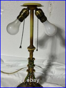 Antique Aladdin Art Deco Reverse Painted Scenic Electric Lamp All Original