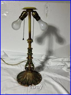 Antique Aladdin Art Deco Reverse Painted Scenic Electric Lamp All Original