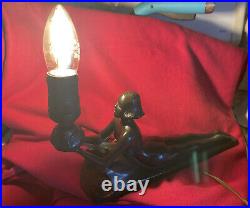 Antique Art & Crafts Deco Lady Lamp Electrolite Products Original 1920's Working
