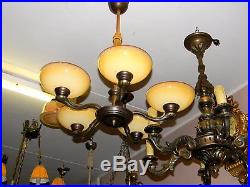 Antique Art Deco 100% Original Chandelier Ceiling Lamp Lighting Fixture 1930s