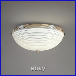 Antique Art Deco 1930s 40s Machine Age Lightolier Flush Dome Swirl Ceiling Light