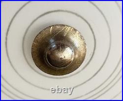 Antique Art Deco 1930s 40s Machine Age Lightolier Flush Dome Swirl Ceiling Light