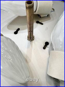 Antique Art Deco 1930s 40s Machine Age Lightolier Flush Dome Swirl Ceiling Light