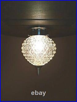 Antique Art Deco 1930s-50s Flush Mount Glass Ceiling light Lamp Fixture 4 Avail